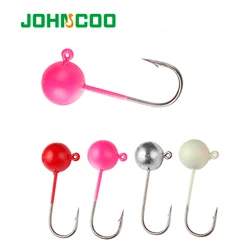 JOHNCOO 10pcs UL Fishing Hook Jig Head 1g-7g Barbed Hook Soft Lure Light  Jigging Hook Fishing Hook Head Hook