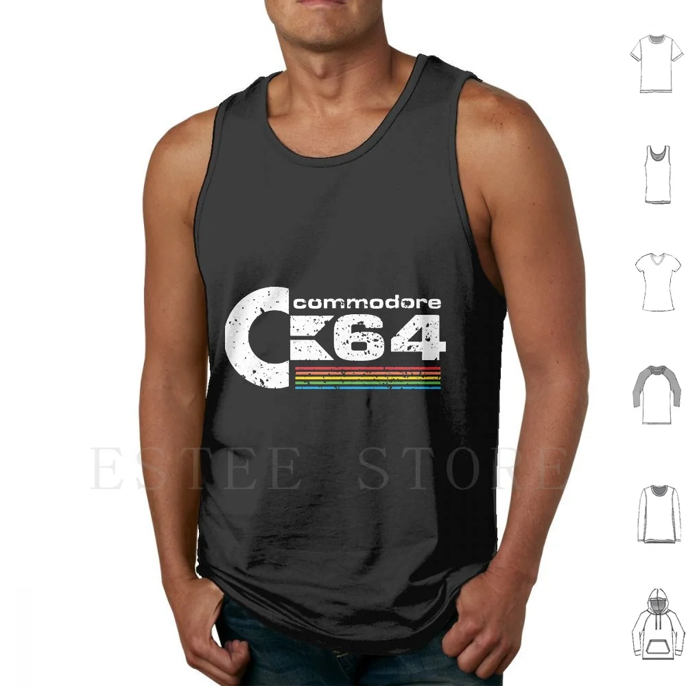 Commodore 64 Retro Computer Tank Tops Vest Sleeveless Boku No Hero All Might Anime Deku Kacchan Katsuki Manga