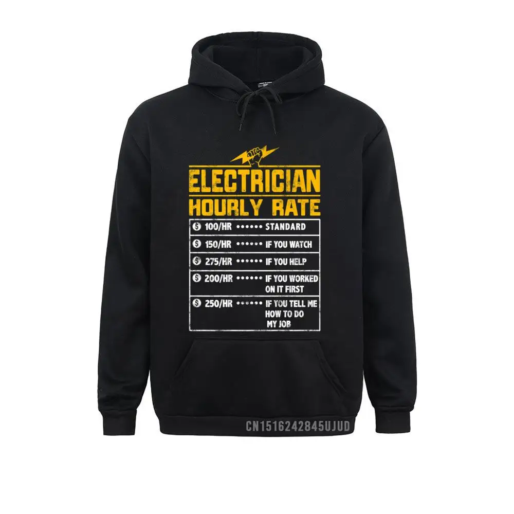 Electrician Funny Hourly Rate Gift For Electrician Dad Premium Pullover 2021 Hoodies Sweatshirts For Men Comics Hoods