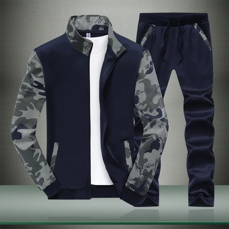 Men's Tracksuits Autumn Male Leisure Lead Camouflage Sleeve Fashion Men Sweatshirt Sporting Pants Casual Sportswear Fitness