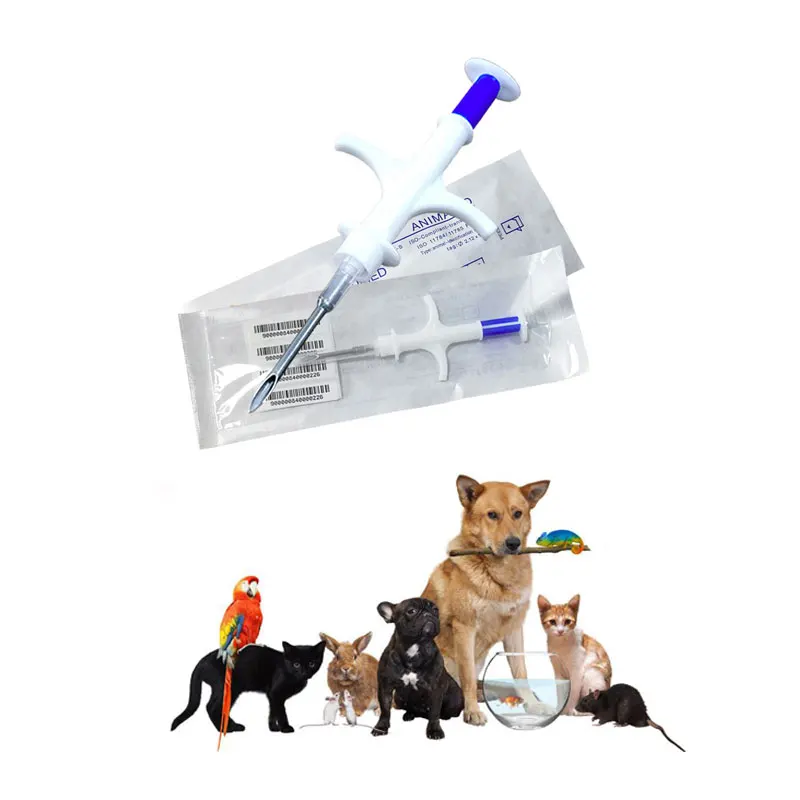 RFID Bioglass Capsule Microchip 1.25*7mm RFID Implant Chip Syringe Set x 100 Animal Microchip 2*12 Mm for Pets Dog Cat Sheep