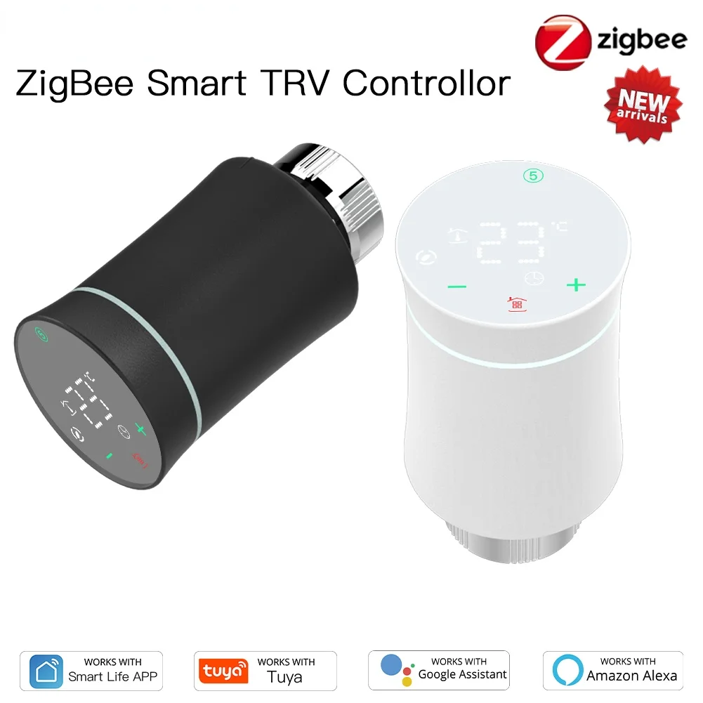 

Wifi Tuya ZigBee3.0 TRV New Radiator Actuator Smart Programmable Valve Thermostat Temperature Heater Alexa Voice Control