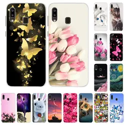 For samsung Galaxy A30  A305F Case Beautiful Flowers Silicone Case For Samsung A30 A 30 A305FN Back Cover Soft TPU Coque Fundas
