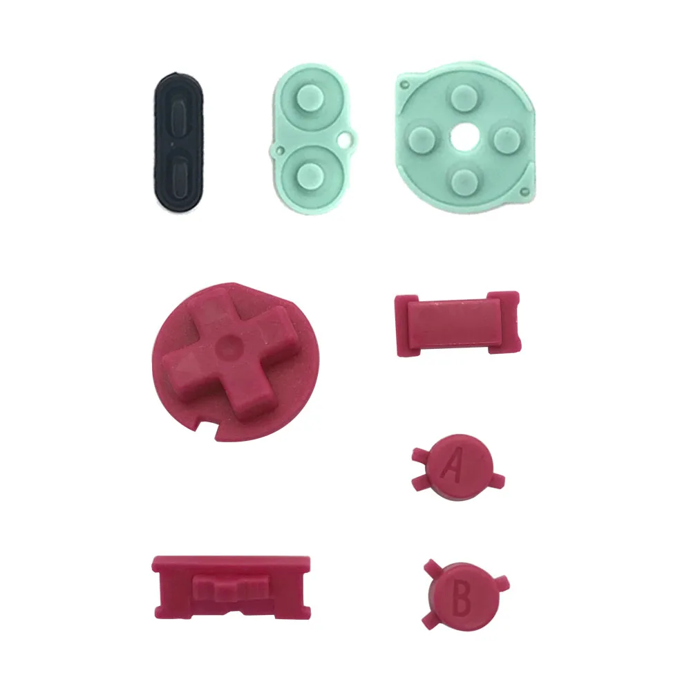 16 Colors Buttons with Silicone Rubber Pad for GBC A B D-Pad Buttons with Power ON/OFF Button Keypads with pad For Gameboy Color