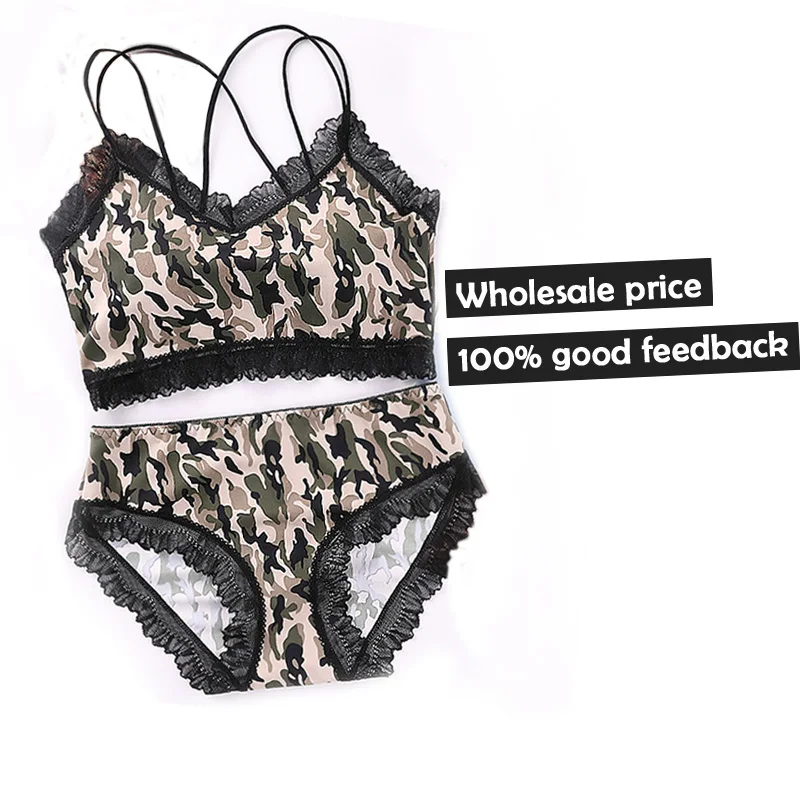 Women\'s Underwear Set Girl Sexy Bras & Panty Sets Large Size Bras Leopard Comfortable Without Wire Frame Lace Push Up Lingeries