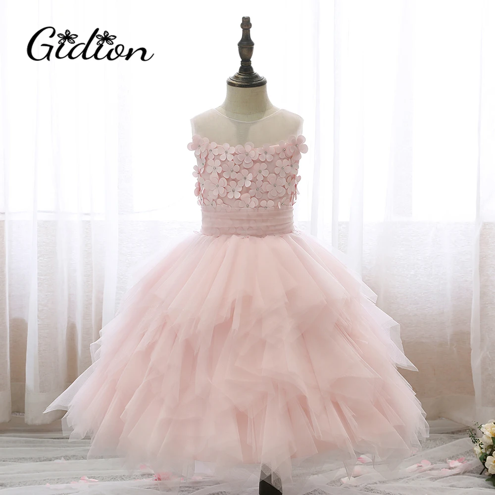 Tüll Blumen mädchen Kleid für Kinder Geburtstag Abend Party Tutu Hochzeit Abschluss ball Bankett Zeremonie Festzug Ball Feier jedes Ereignis