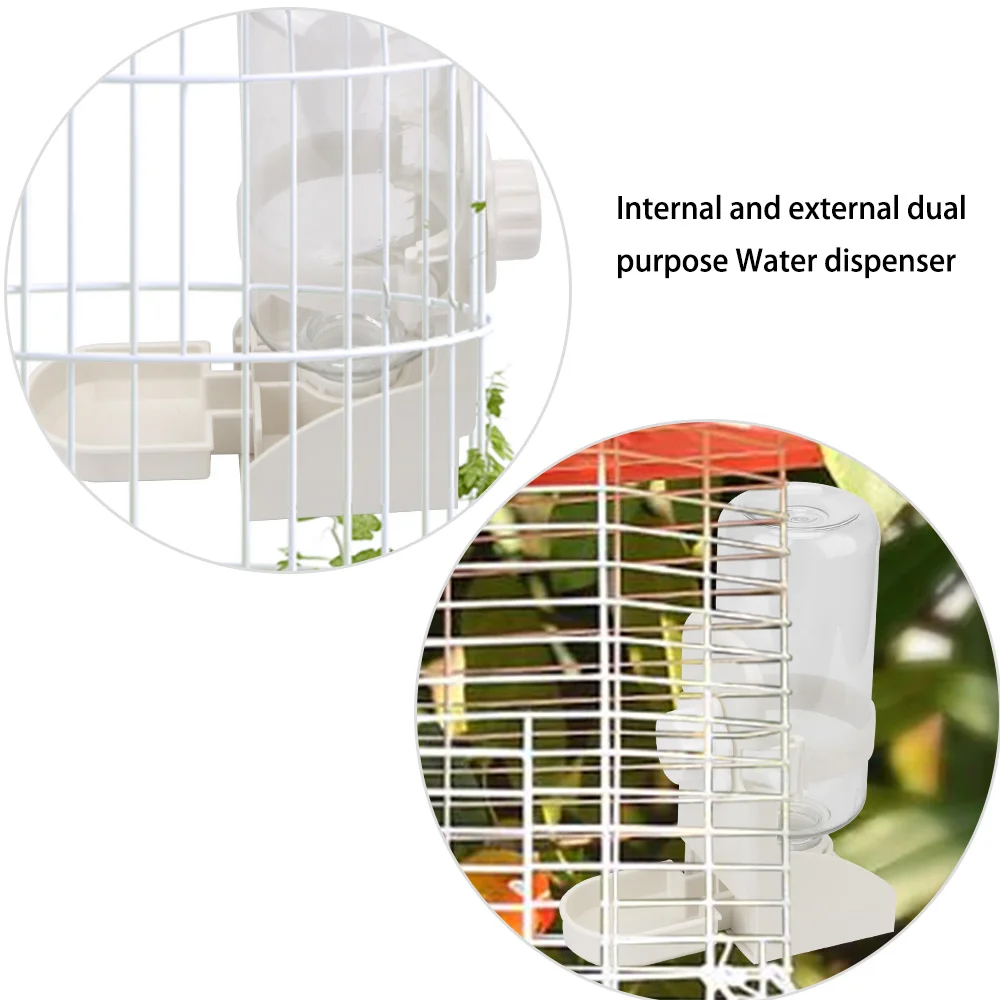 500ML Pet Parrots Birds Drinker Water Feeder Bowl For Pigeon Rabbit Cat Small Pets Cat Dog Cage Hanging Water Dispenser