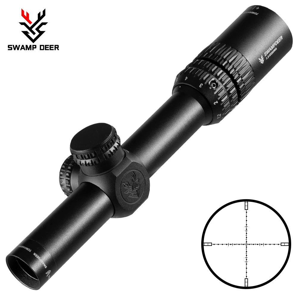 

SWAMP DEER 1.2-6X20 Scope Tactical Optic Cross Sight Riflescope Hunting Rifle Scope Sniper Airsoft Air Guns