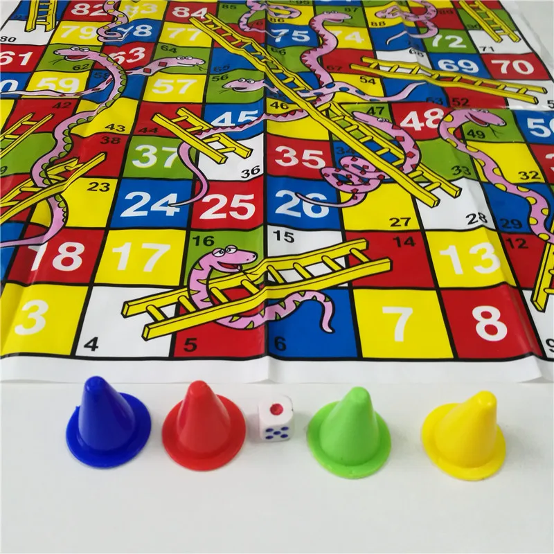 Children Snake Ladder Plastic Flight Chess Set Portable Board Game Funny Family Party Games Toys for Kids