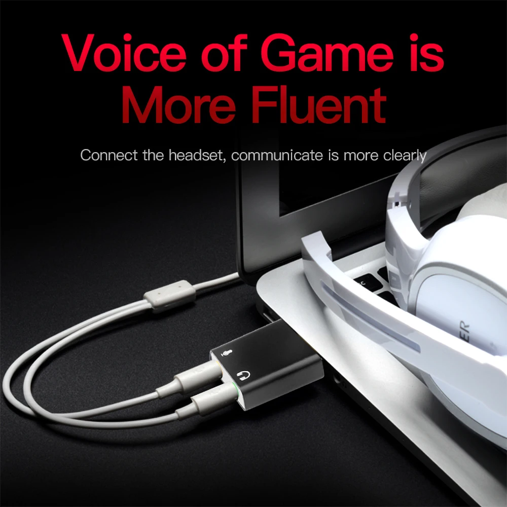 การ์ดเสียงUSB USB USBแจ็ค3.5มม.แปลงอะแดปเตอร์หูฟังไมโครโฟนเสียงการ์ดชุดหูฟังเสมือนจริง7.1 Chไมโครโฟน