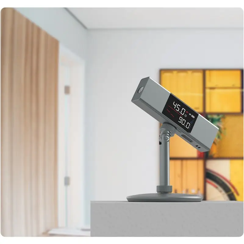 DUKA LI1 2 In 1 Dual Laser Protractor Rechargeable 360° Angle Cast Line Instrument  Level Rangefinders With/Without Bracket