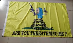 DONT TREAD ON ME Flag With Are You Threatening Me 90x150cm Banner Flag Custom FLAG