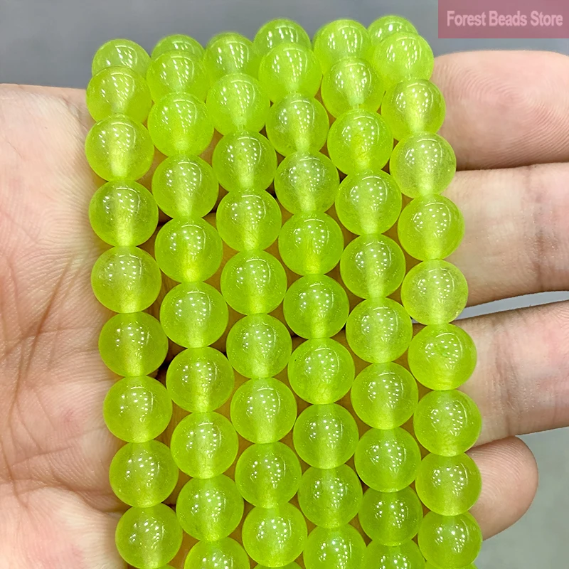Naturalne kamienne koraliki do wyrobu biżuterii AAA Grape Green Jasper Jades Round Beads DIY Bransoletka Naszyjnik 15 "Strand 4 6 8 10 12 14MM