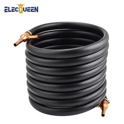 Counterflow Wort Chiller, High Efficient Copper Tube Cooler Countercurrent (3/8'' Barbs) Heat Exchanger Fastest Way to Cool Wort