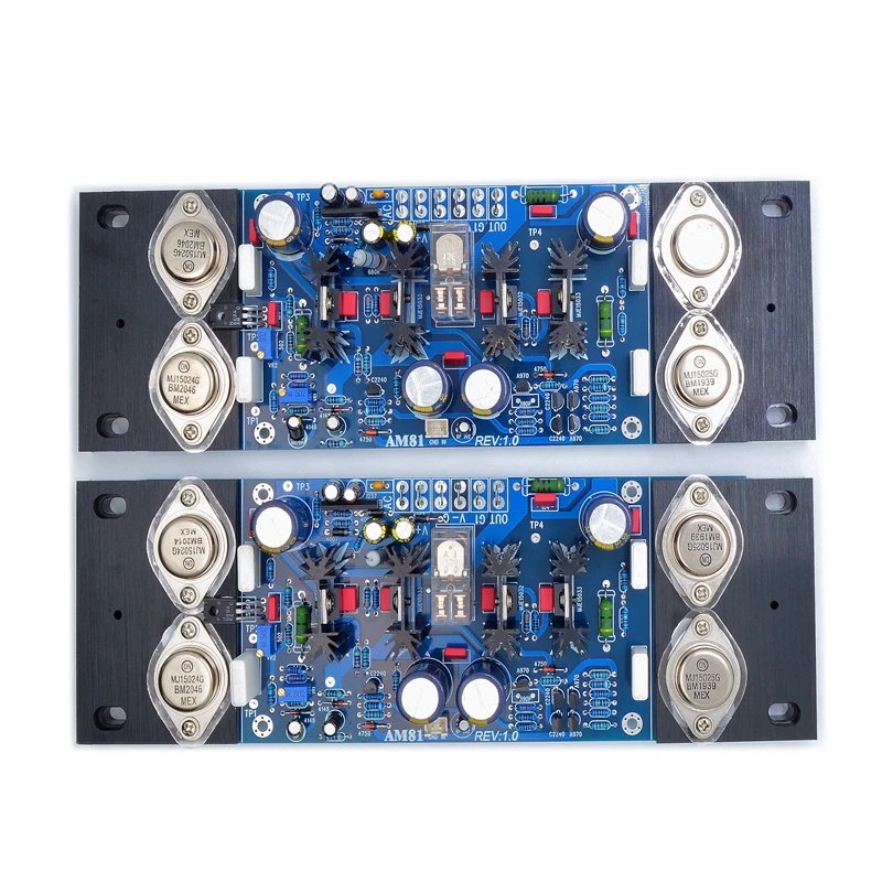 HiFi Fever Gold Sealed Tube MJ15024 MJ15025 Push MJE15033 MJE15032 Audio Amplifier Board 200W High Power With Protection Circuit