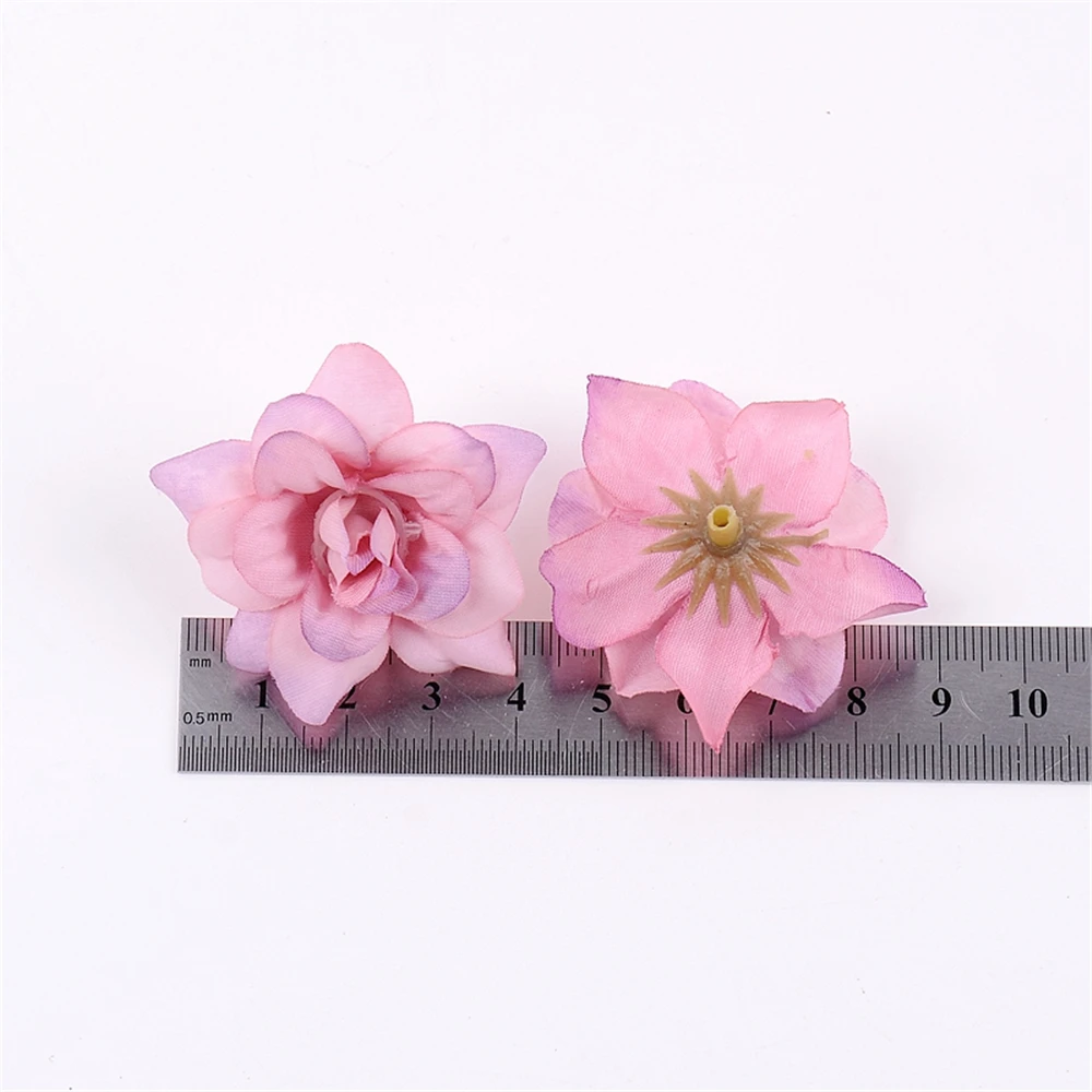 10Pcs Artificial Rose Flower Valentines Day Silk Rose Head For Wedding Decorations DIY Garland Scrapbooking Craft Flowers Decor