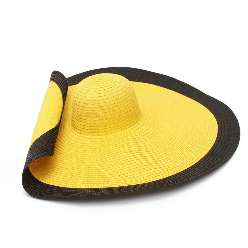 

Wide Brim Oversized Beach Hats For Women Large Straw Hat Protection Foldable Sun Shade Hat Wholesale Dropshipping