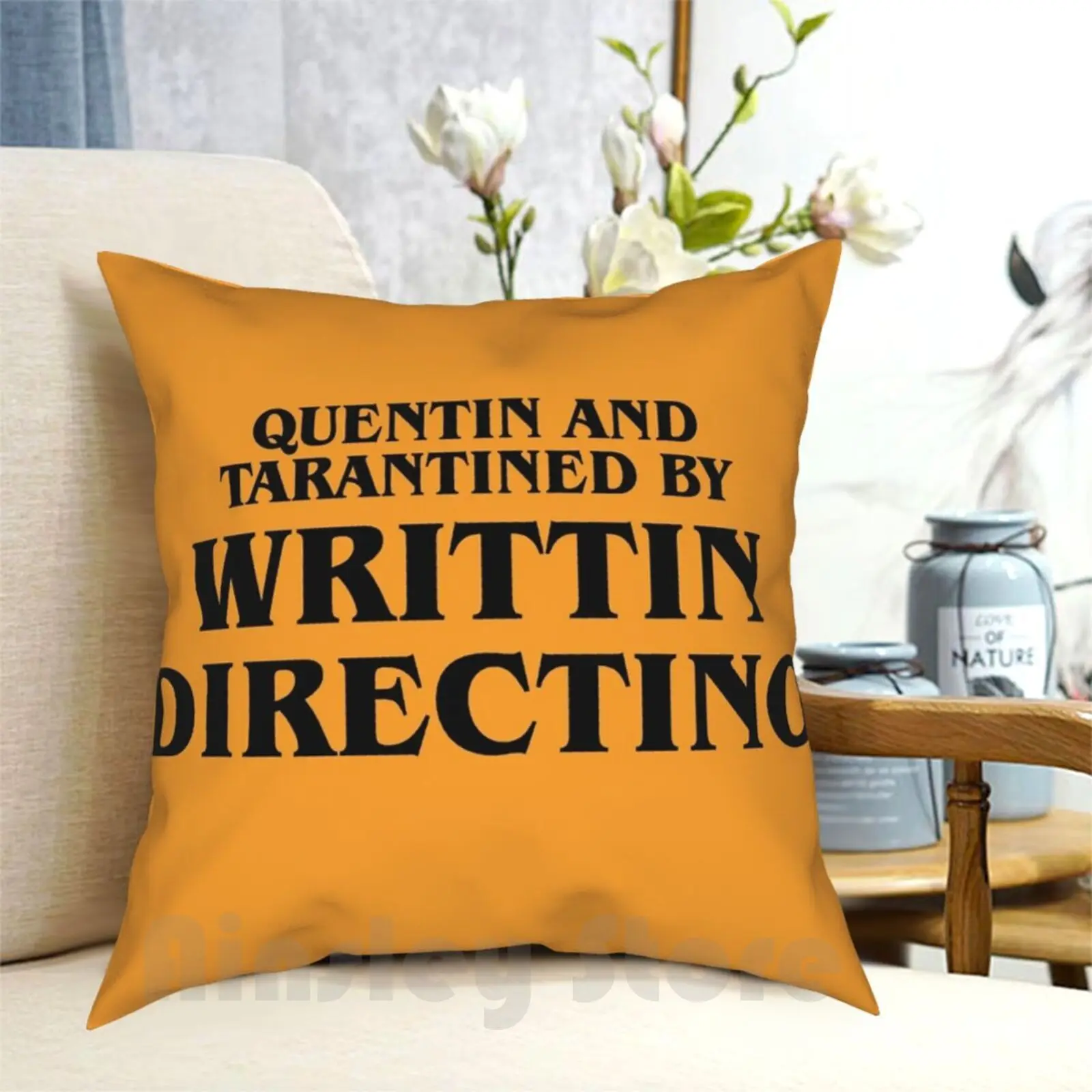 Quentin And Tarantined By Writtin Directino Pillow Case Printed Home Soft DIY Pillow cover Quentin Tarantino Written