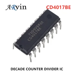 10Pcs CD4017 CD4017BE 4017 DIP-16 DECADE COUNTER DIVIDER IC