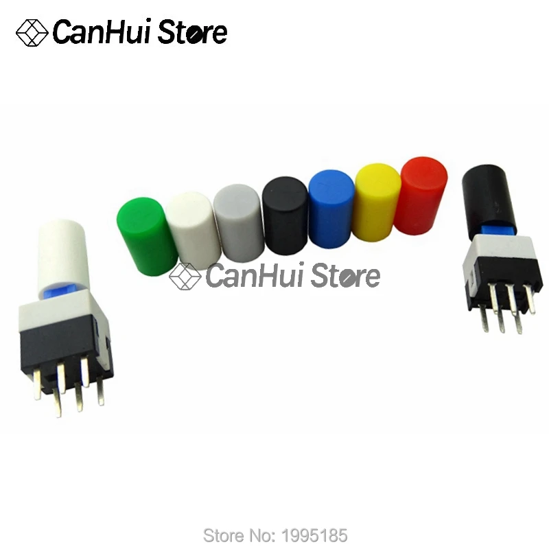 70Pcs Tactile Push Button Switch Cap 10mm Applies to 5.8*5.8 7*7 8*8 8.5*8.5 Self-locking Switch Button Cap A04 Switch caps