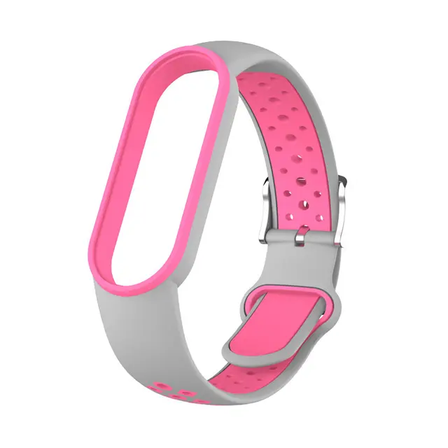 Belt For Xiaomi Mi Band 5 6 Two-color Silicone Bracelet Sport Breathable Strap For Miband 5 Miband7 Replacement Wristband - Image 15