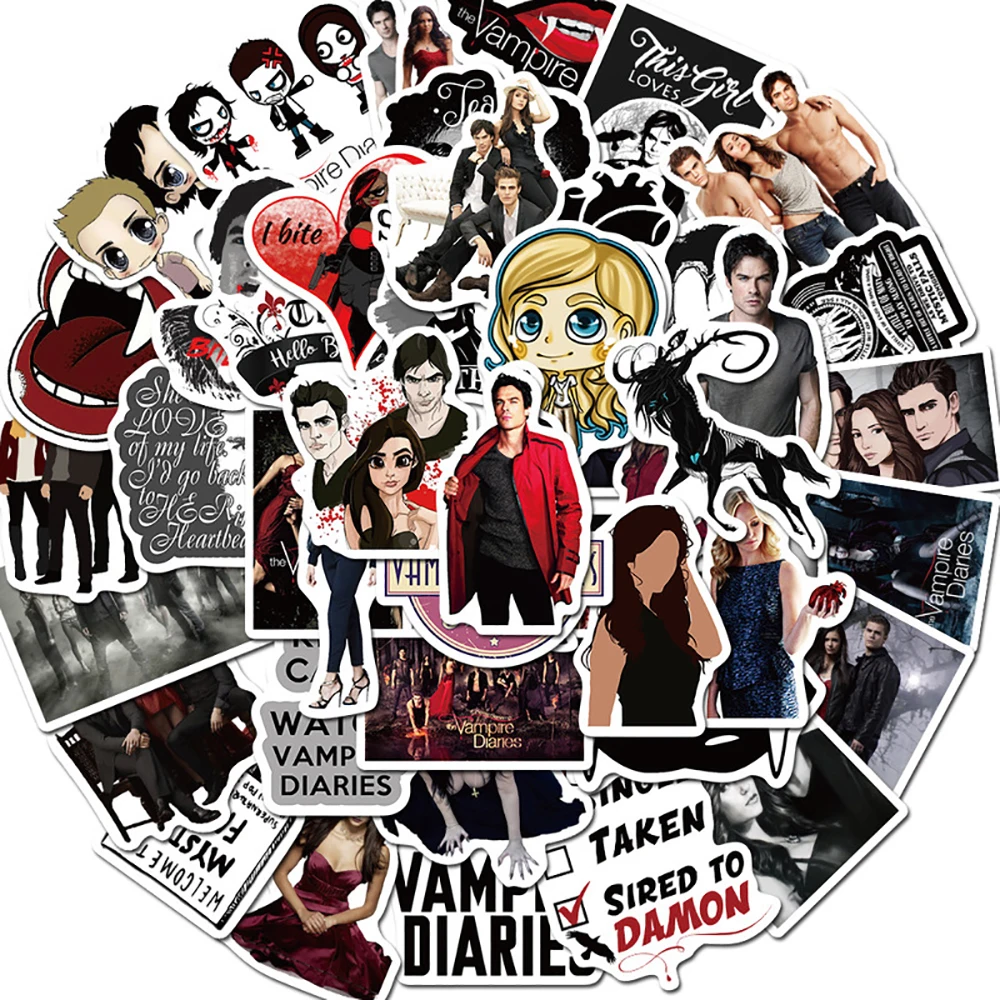 10/30/50PCS The Vampire Diaries Stickers DIY Skateboard Fridge Guitar Motorcycle Laptop Luggage Graffiti Sticker Decal for Kid