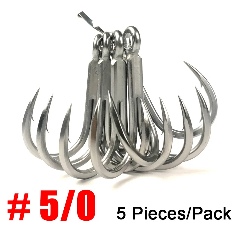 10 Ganci Tripli Ultra Antiruggine 4X – Pesca Grossa Gioco, Acciaio Al Carbonio