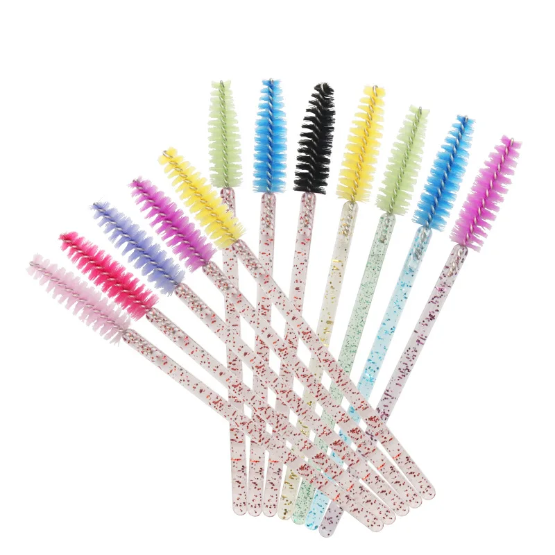 100pcs Disposable Crystal Eyelash brush Mascara Wands Applicator Eye Lash spoolies brushes Eyelash Extension women Makeup tools