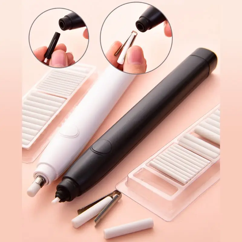 Borrador de lápiz eléctrico Kawaii para niños, Con recargas, para pintar, bocetos, dibujar, oficina, material escolar, papelería, 20 Uds.