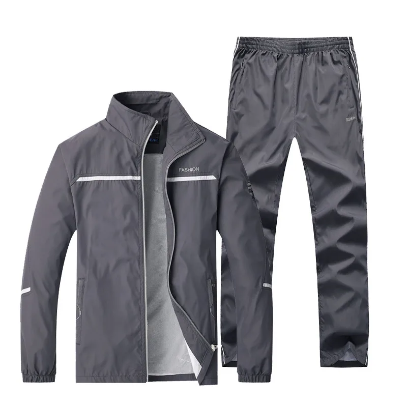 Tuta sportiva da uomo nuova tuta moda maschile set attivi primavera autunno abbigliamento da Jogging 2 pezzi giacca + pantaloni taglia asiatica L-5XL