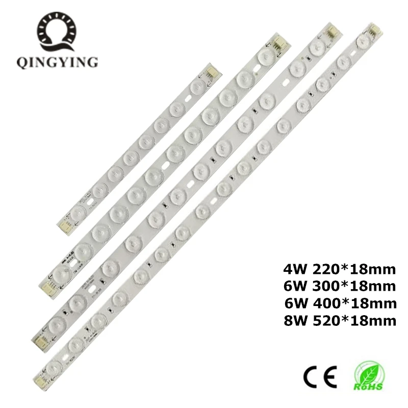 10pcs LED Tube Ceiling Light Module Source 4W 6W 8W Three Color 2835 LED Bar Lights Ceiling Lamp For Retrofiting  Old LED Tube