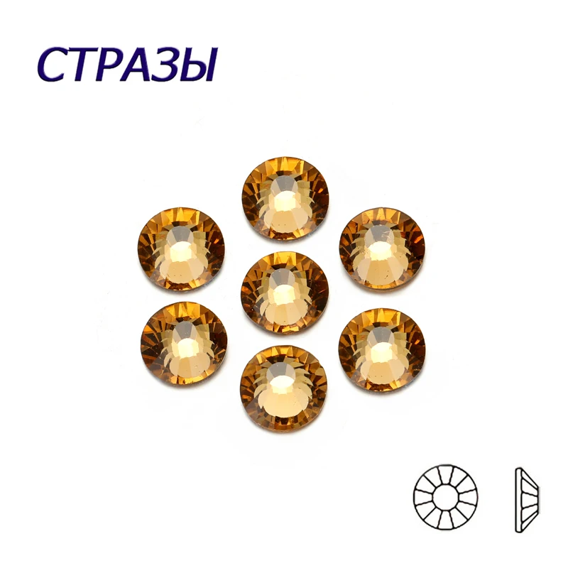 CTPA3bI Light Colorado Topaz wszystkie rozmiary brązowy kryształ kryształki bez kleju Flatback szklane ozdoby do zdobienia paznokci