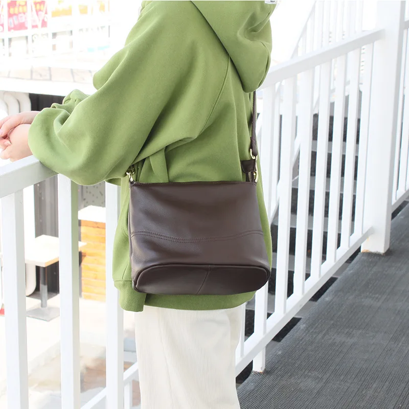 Genuine Leather Women Flap Crossbody Bag Outdoor Daily Use Bag