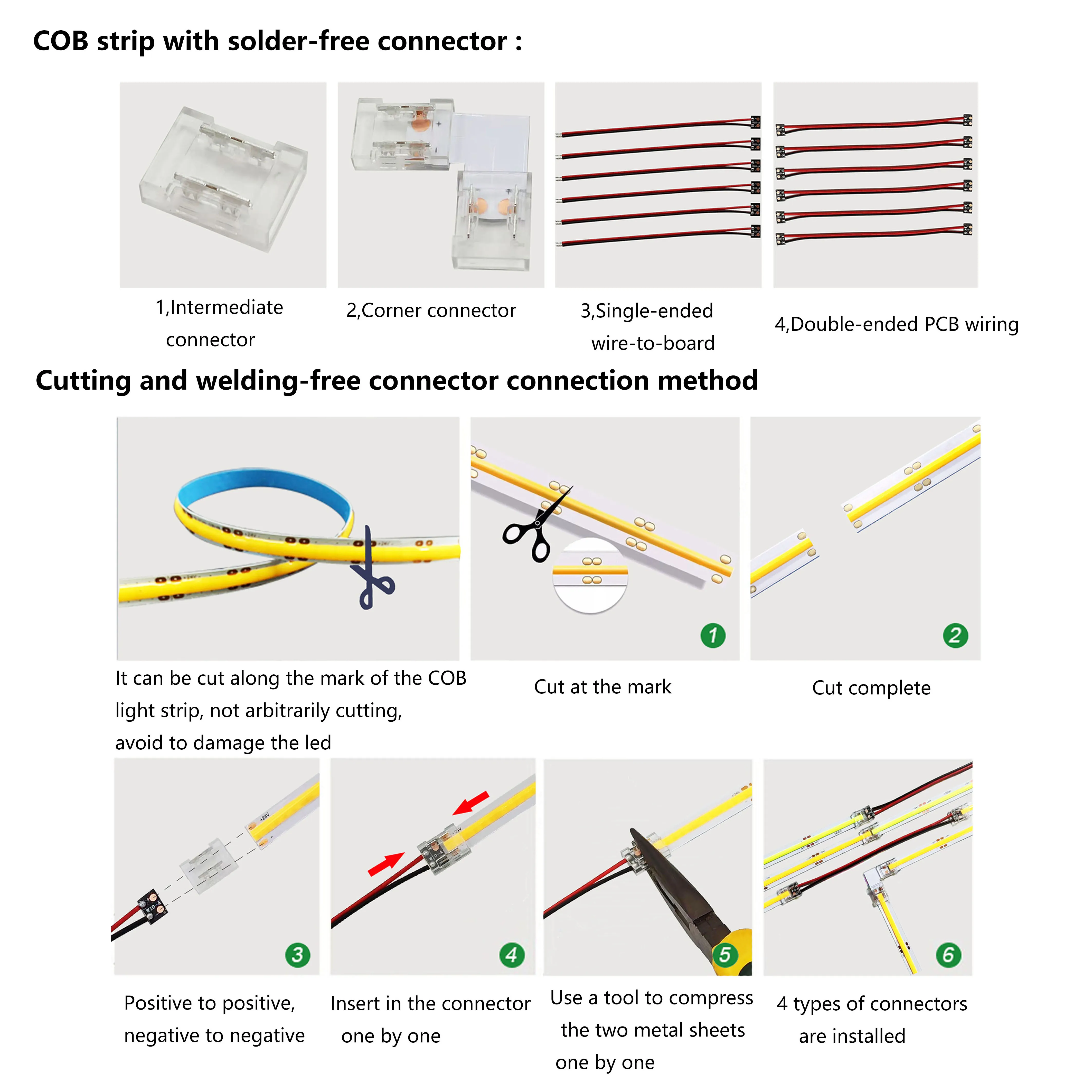 5mm 8mm COB LED Strip Light  384 LEDs Flexible FOB COB Led Light Bar RA90 Warm Nature Cool White Linear Dimmable DC12V 24V