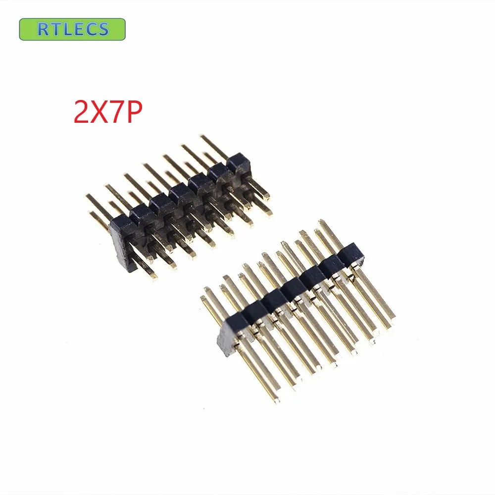 1000pcs 2x7 P 14 pin 1.27mm Pitch Pin Header Male Dual Row Male Straight Gold flash Rohs Reach double rows pitch 1.27