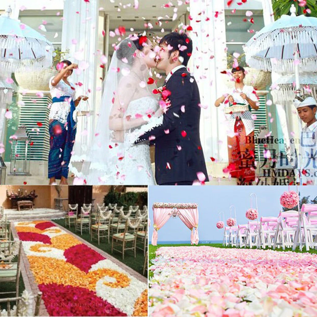 2000 Pcs Artificial Rose Petals Wedding Petalas Colorful Silk Flower Accessories for Cards Gift Wraps Table Decoration K2V