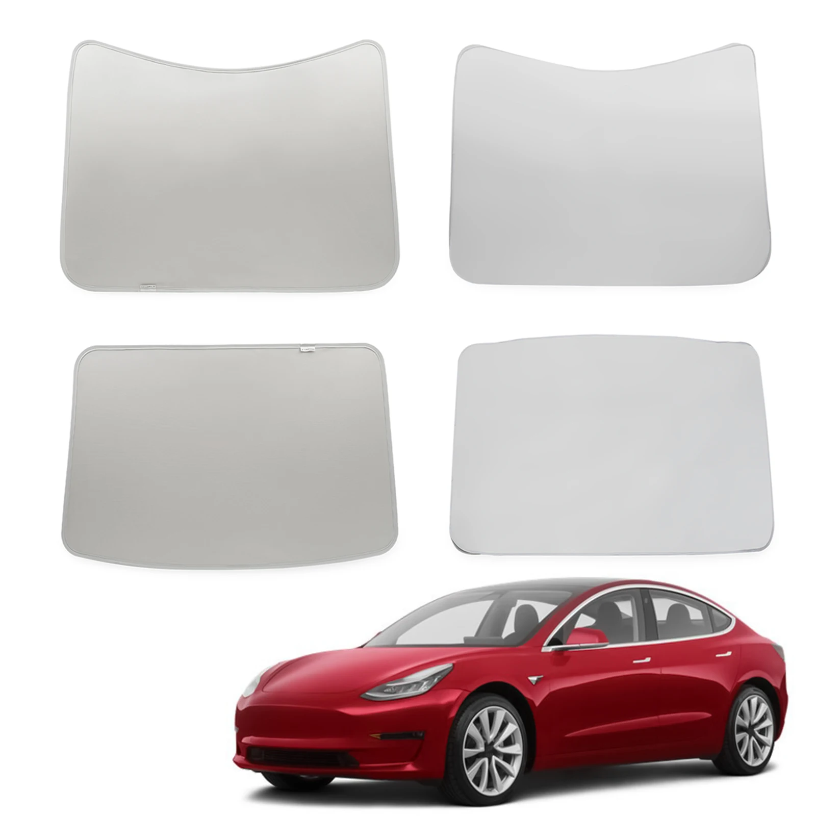 For Tesla Model 3 Car Front Rear Glass Roof Sunshade UV Protection Folding Roof Sun Shade Heat Insulation For Model 3 2017-2021