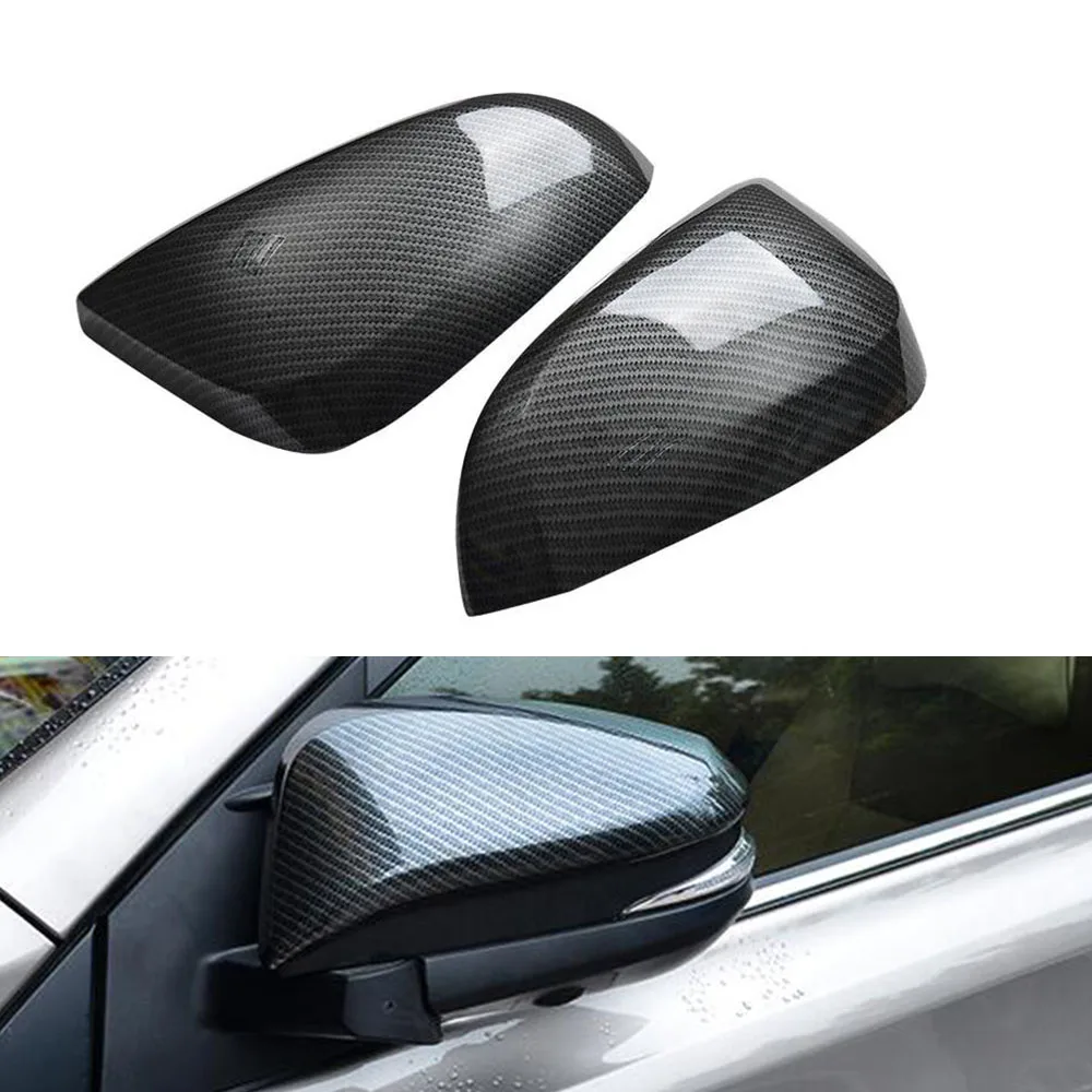 

For Toyota RAV4 2014-2019 Side Mirror Cover DIY Outer Rear review Imitation carbon fiber cap wings Mirrors Protective Cover 2PCS