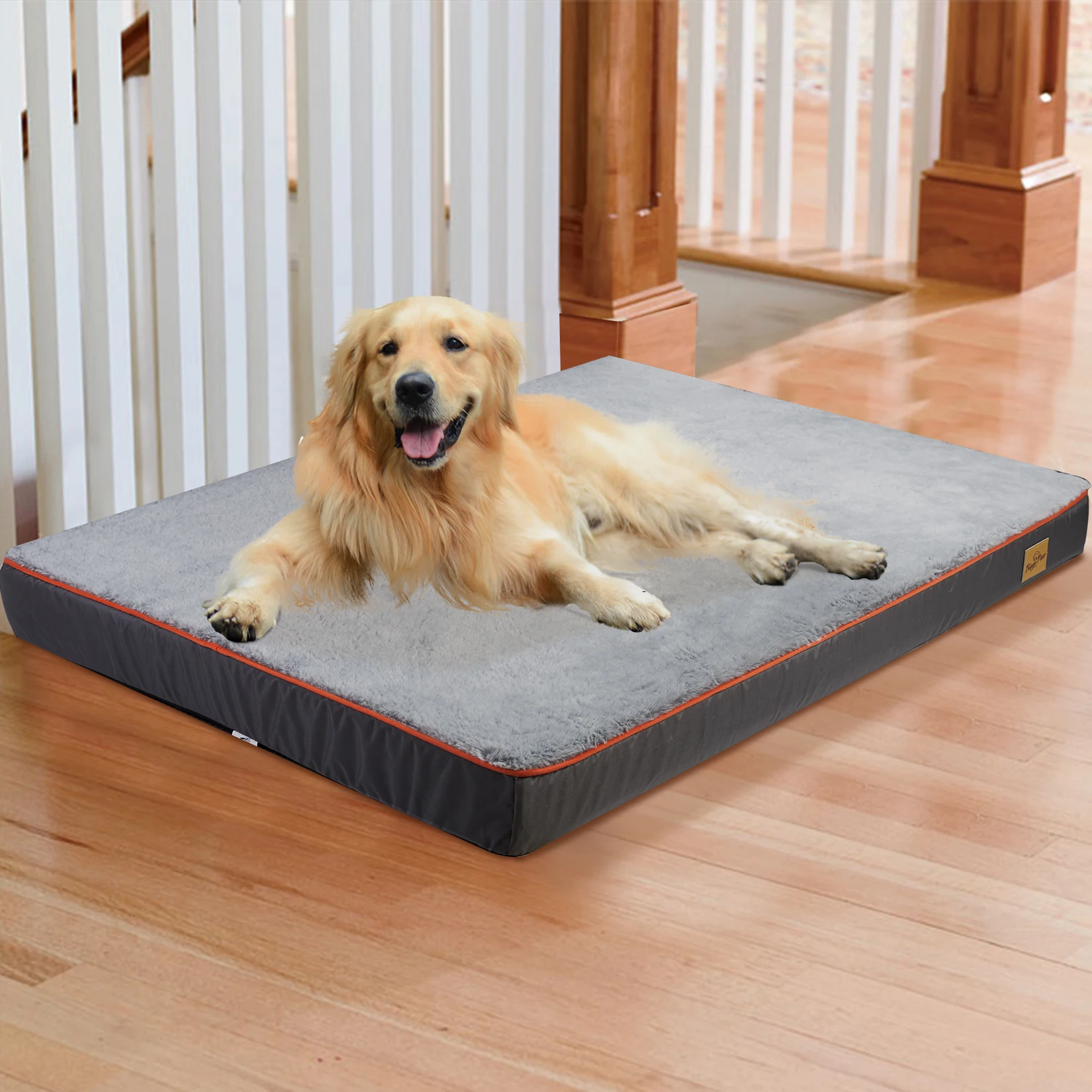 Großes orthopädisches Hundebett, Zwinger, Memory-Schaum, wasserdichtes Haustierbett mit abnehmbarem, waschbarem Bezug, rutschfeste Unterseite, Gelenkentlastung