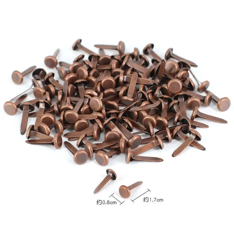 100 stks/zak Mix Patroon Ronde Metalen Brads DIY Scrapbooking Ambachten Accessoires Voor Home Decor Versiering Sluiting Levert