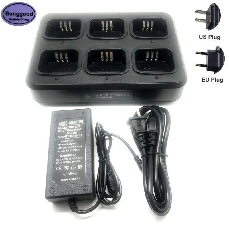 

Multiple Unit Six Way Rapid Battery Charger for Motorola CP040 CP140 EP450 CP380 CP200 GP3688 GP3188 DEP450 PR400 XIRP3688 Radio