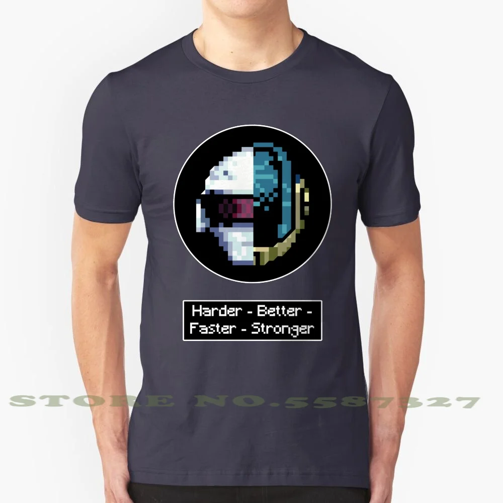 Harder Better Faster Stronger 100% Cotton T-Shirt Daft Punk Harder Better Faster Stronger 8 Bit Artwork Musical Artist Tribute