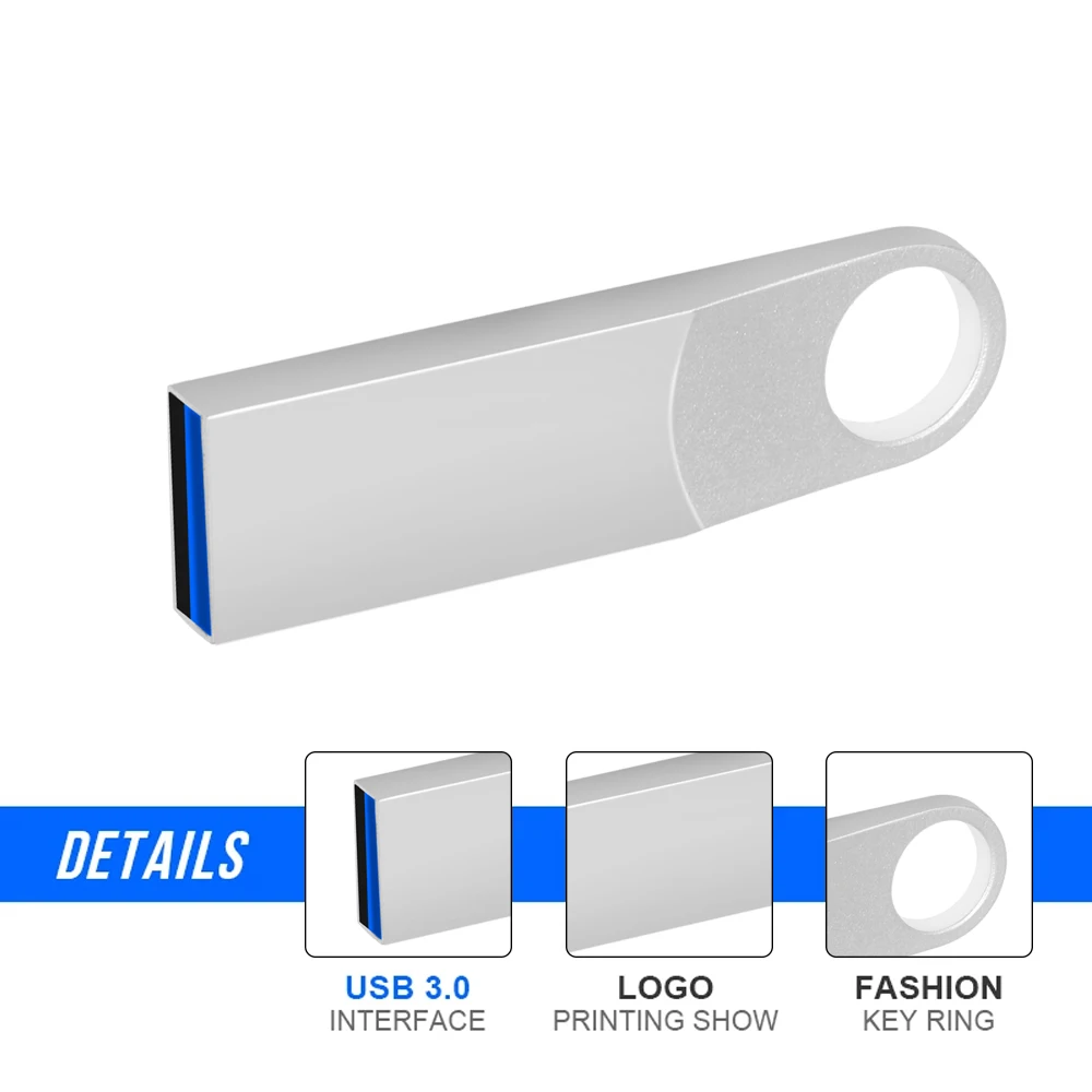 Pen driver usb de metal rápido 3.0, pen driver 64gb 128gb 8gb 16gb