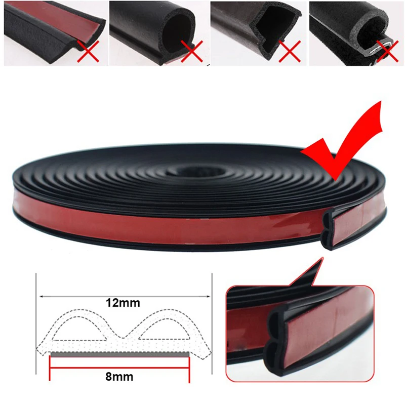 Car Rubber Seal Strip Noise Insulation Door Sealing For Ford Focus 2 1 Fiesta Mondeo 4 3 Transit Fusion Ranger Mustang Ka S-Max