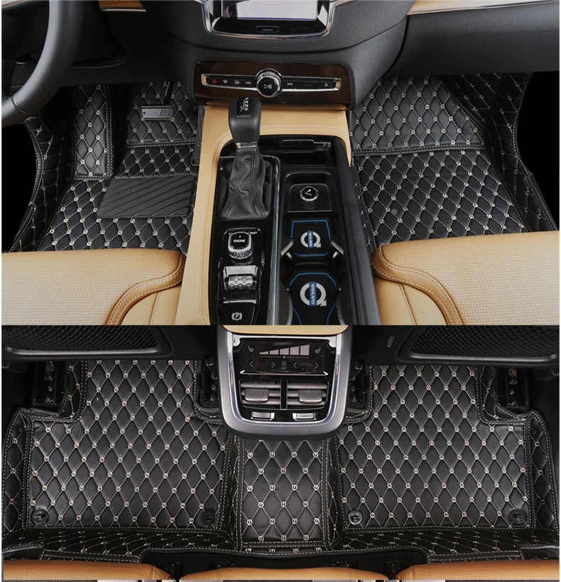 leather car floor mat for volvo xc90 2004 2005 2006 2007 2010 2011 2012 2013 2014 2015 2016 2017 2018 2019 2020 rug