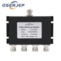 2G 3G 4G GSM 698-2700mhz 4 Way Power Splitter N Type Connector 4-way Microstrip Power Divider for Mobile Phone Signal Booster
