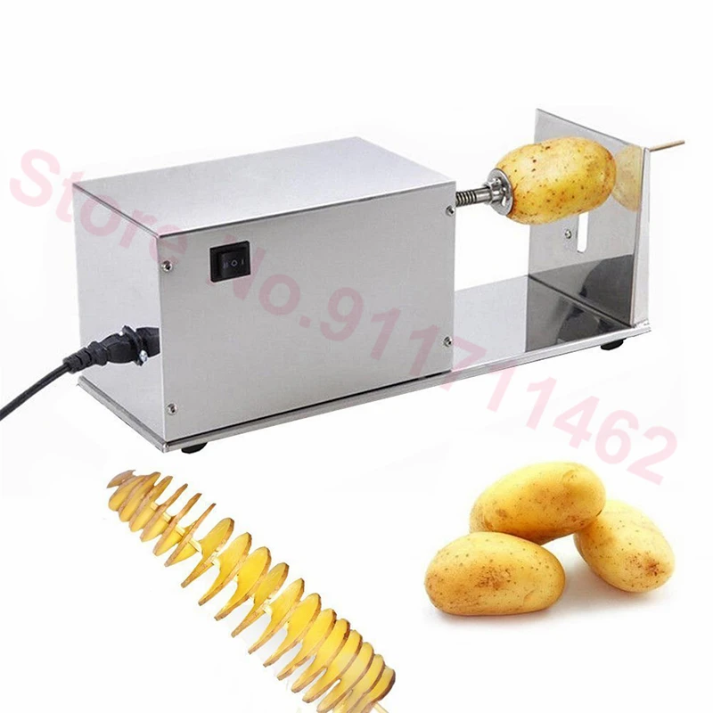 Electric Twisted Spiral Potato Slicer Commercial Stainless Steel Tornado Potato Cutter Machine Vegetable Potato Tower Machine