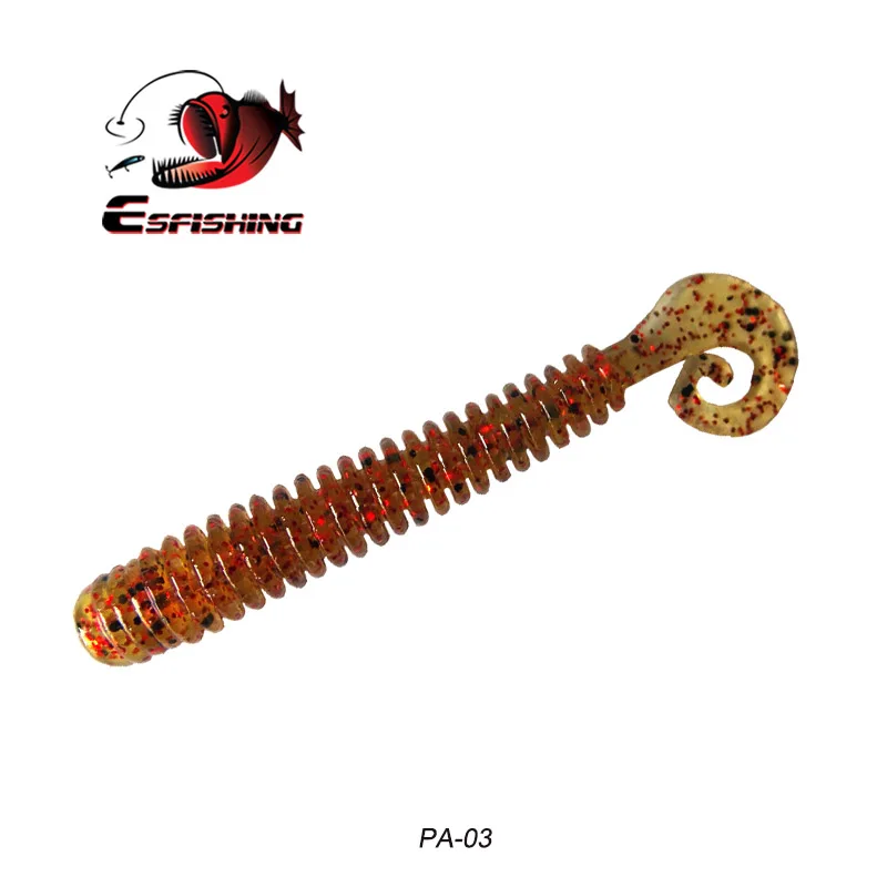 ESFISHING Soft Plastics Bait Active Slug 60mm 1.5g Curly Grub Tail Pesca Isca Artifical Fishing Lures for pike perch zander
