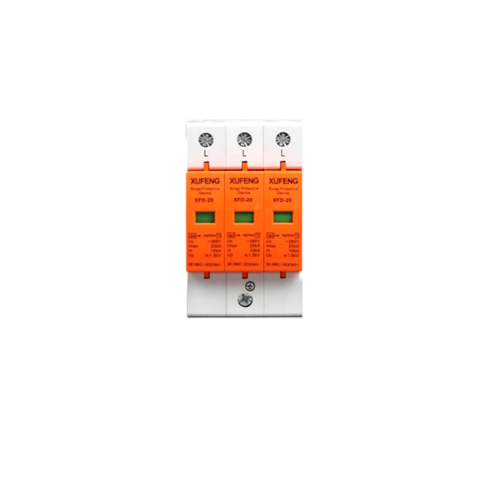 2P 20KA  40KA 60KA 80KA 100KA ~385VAC SPD House Surge Protector Device Protective Low-voltage Arrester Device