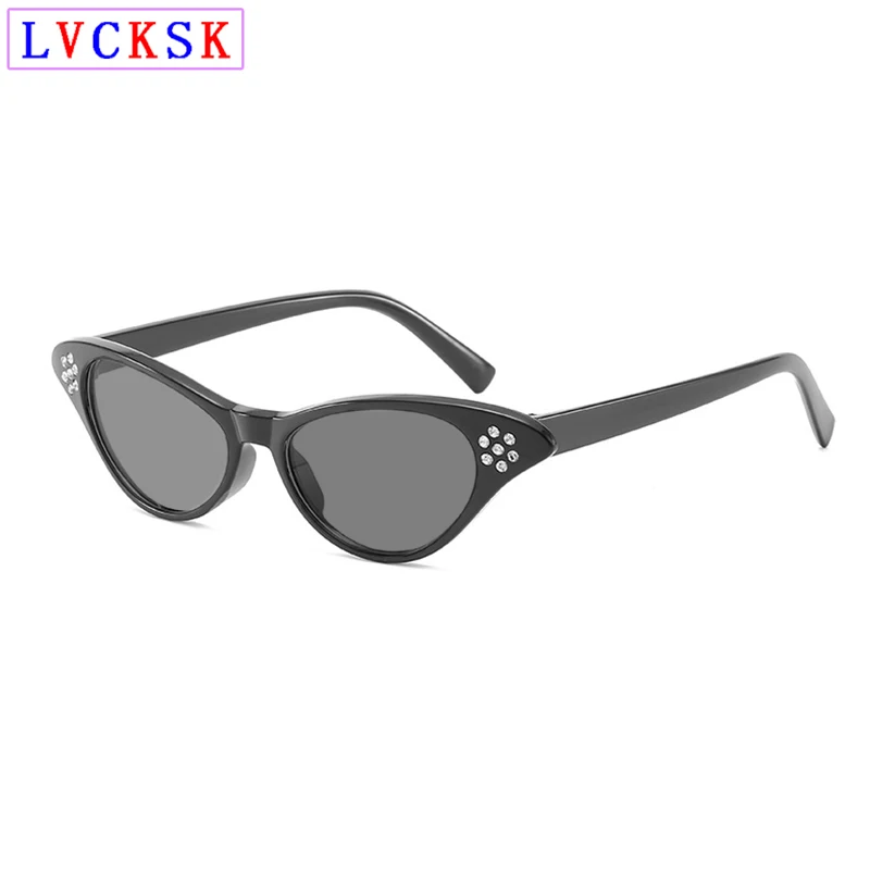 

New Fashion Women Polarized Gray Cat Eye Myopia Sunglasses Female Diamond Design Retro Shortsighted Nearsighted Spectacles N5